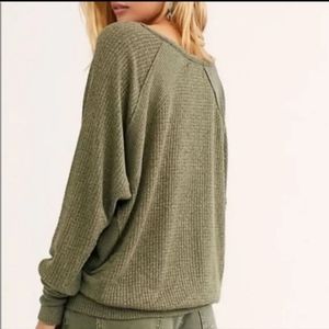 Free People Santa Clara Thermal Long Sleeve Shirt NWT Ferngully L